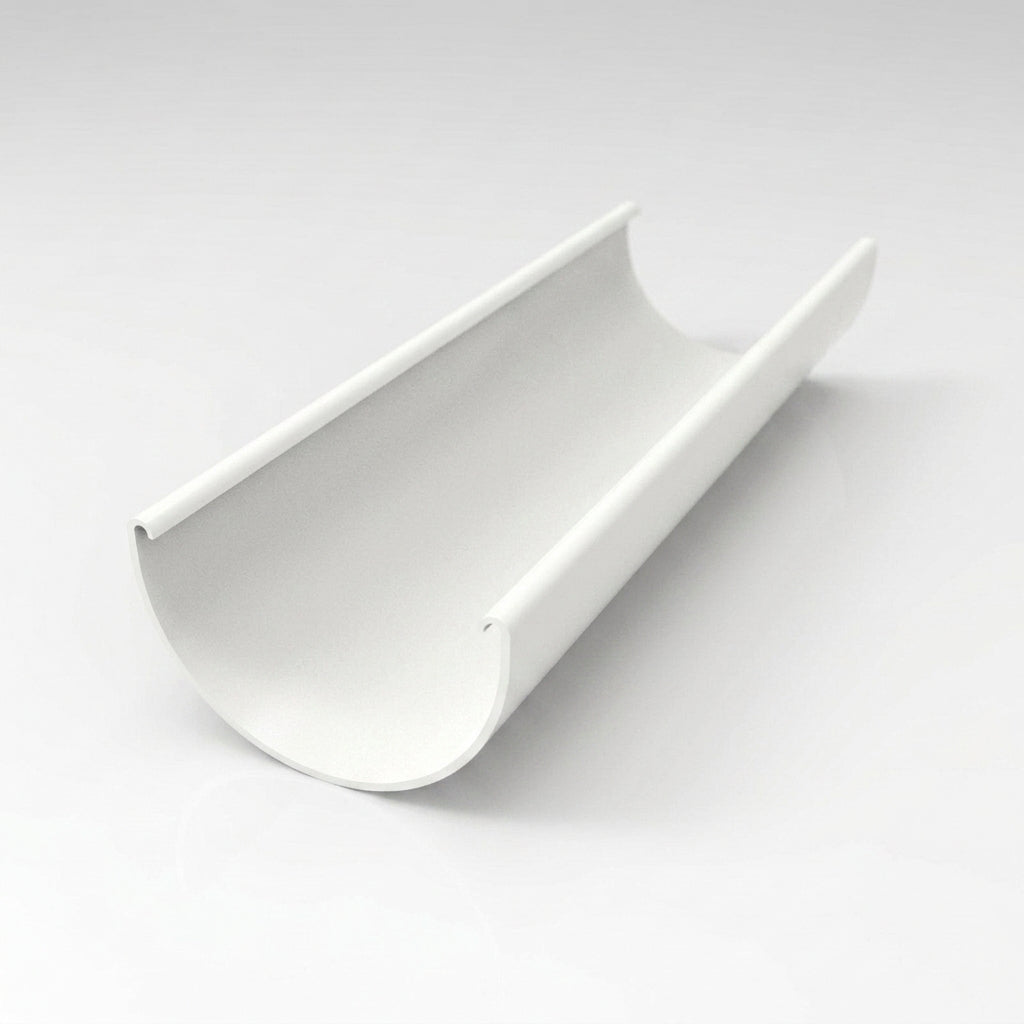 Half Round Gutter Sample – Aluminium — RAL 9016
