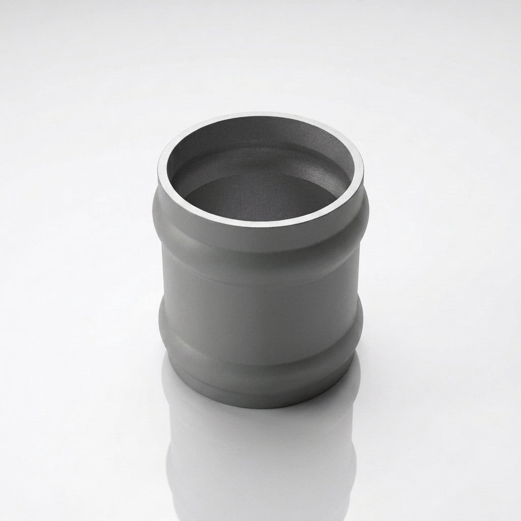 Traditional Aluminium Downpipe Socket 63mm Dia Non-Eared — RAL 7037