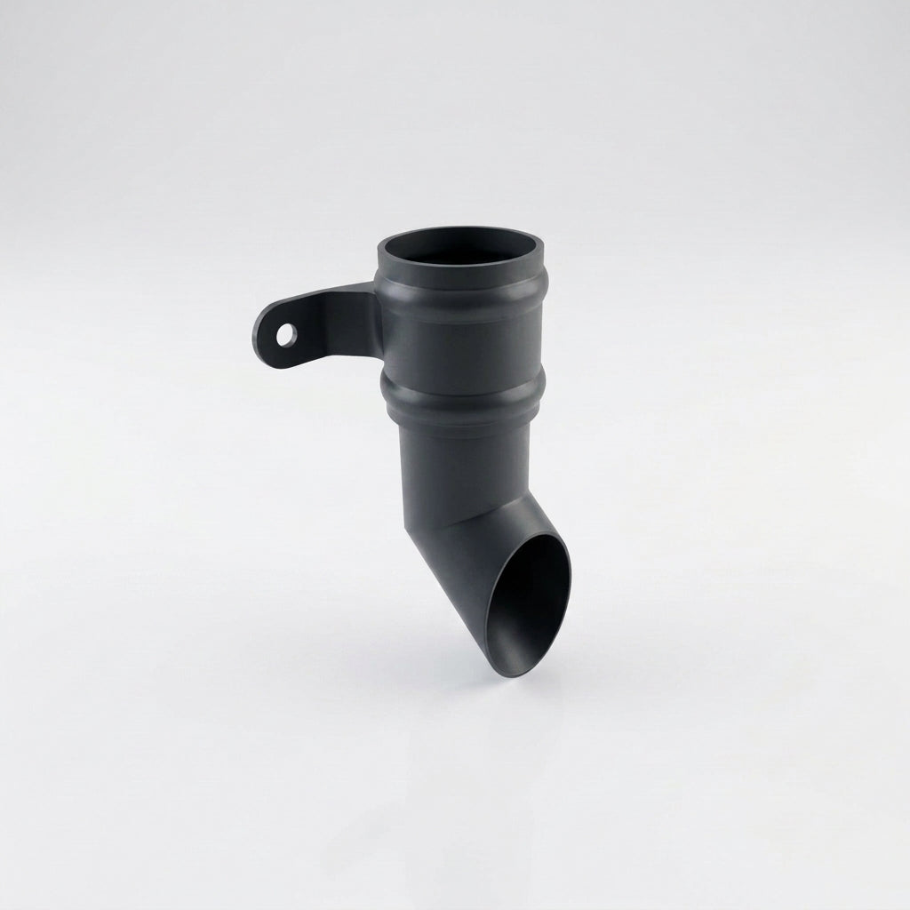 Traditional Aluminium Downpipe Shoe 63mm Diameter — RAL 7021