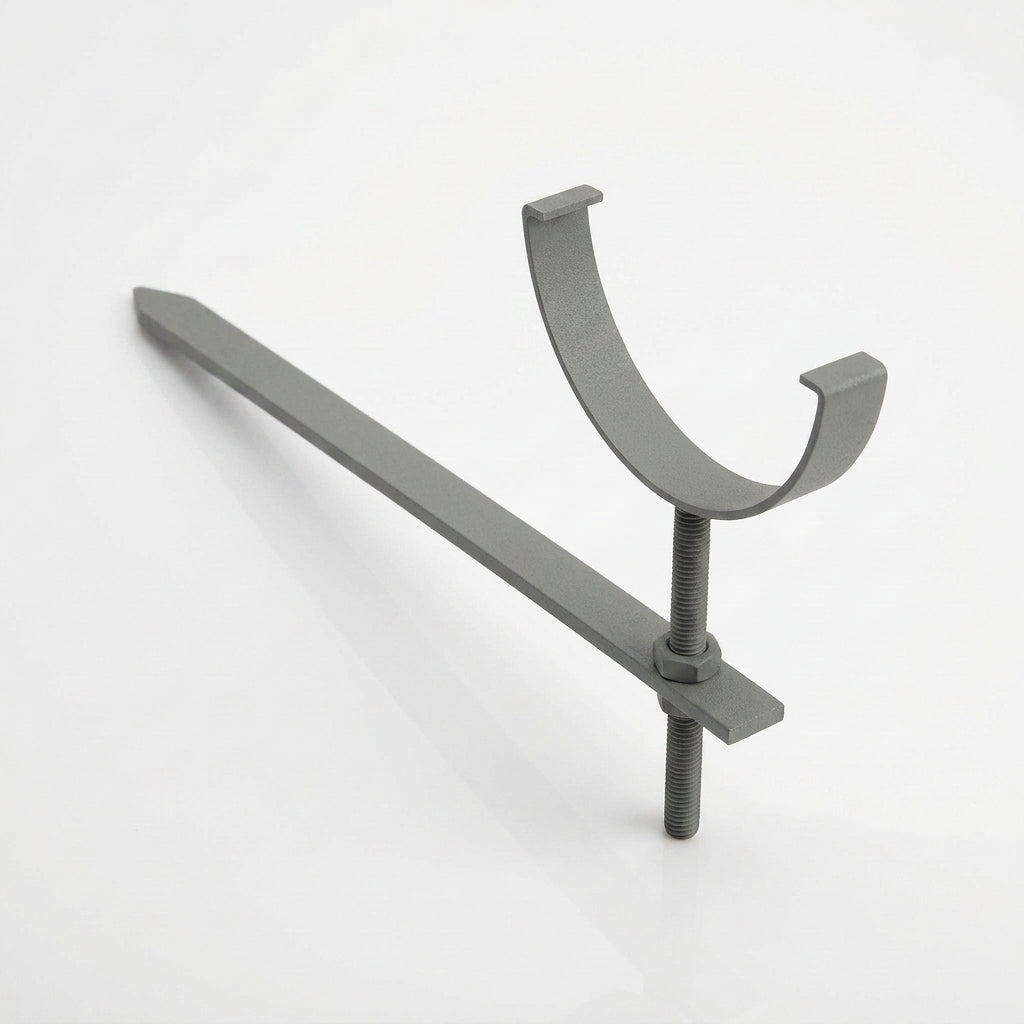 Half Round Aluminium Gutter Rise and Fall Bracket 125mm — RAL 7037