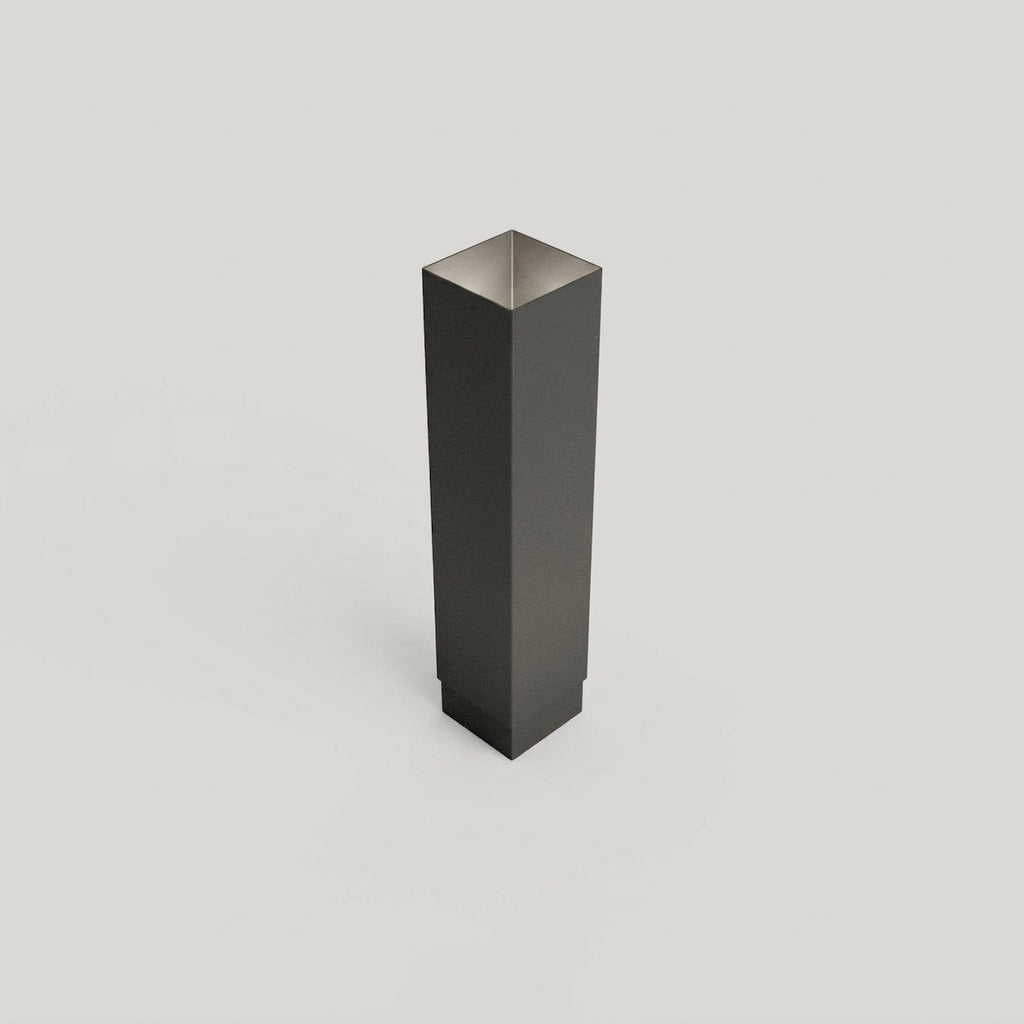 Aluminium Flush Joint Downpipe Sample — RAL 7022 / 72x72mm