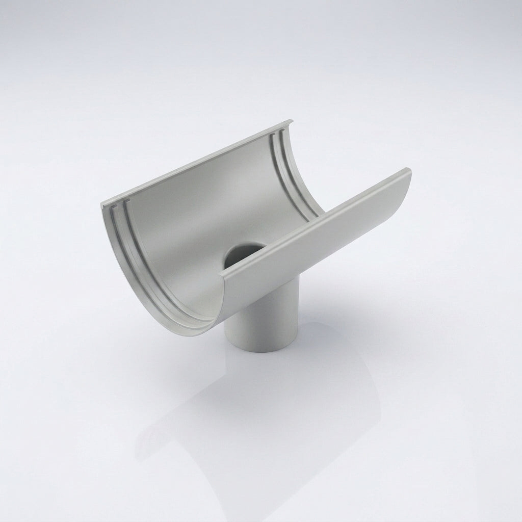 Deepflow Aluminium Gutter Outlet 63mm Dia – 130mm — RAL 7035