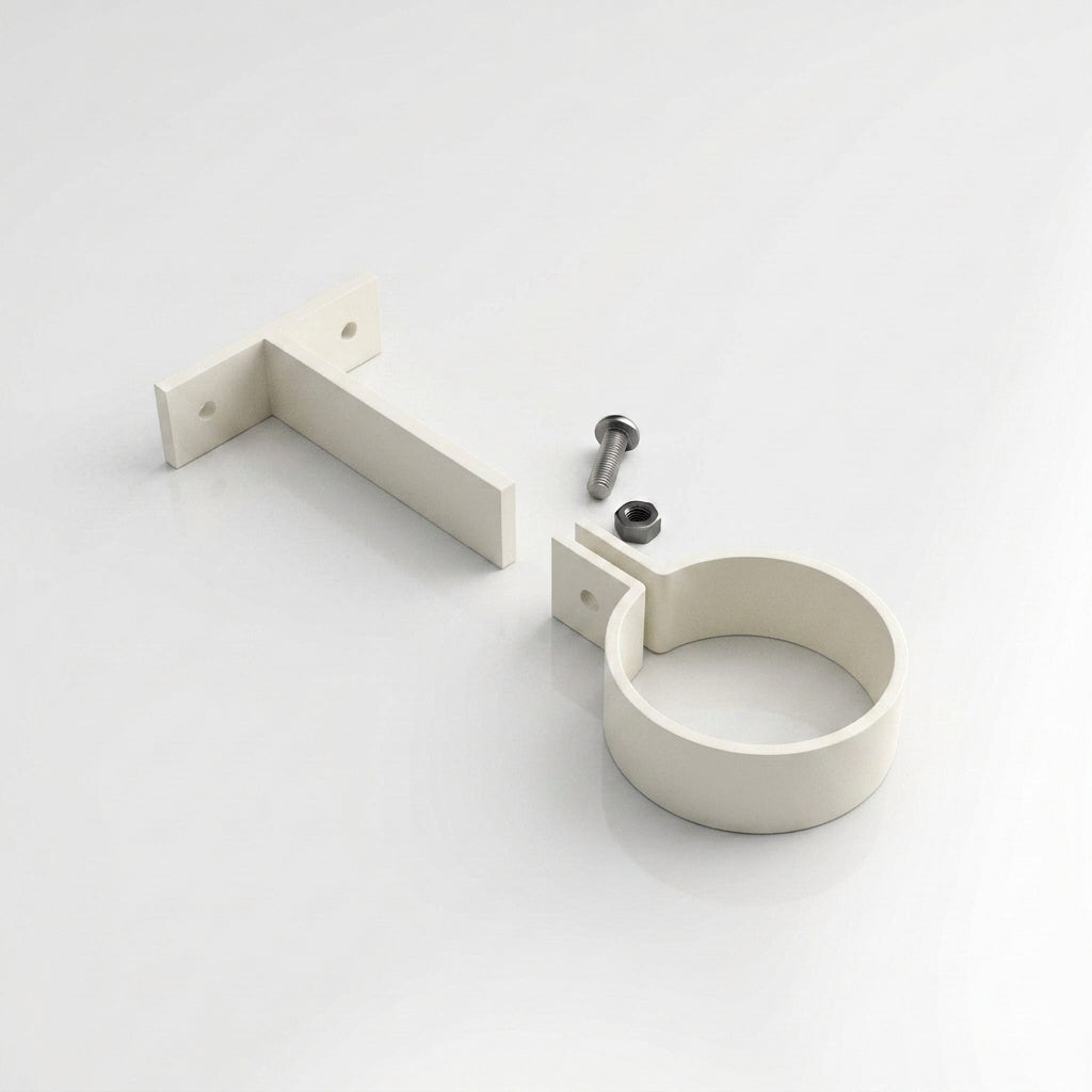 Adjustable Aluminium Pipe Clip 63mm Diameter — RAL 9010