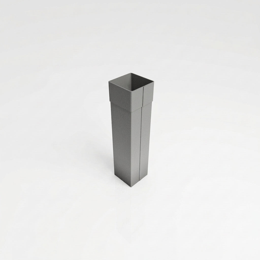 72x72mm Aluminium Gutter Outlet Spigot Extender — RAL 7037
