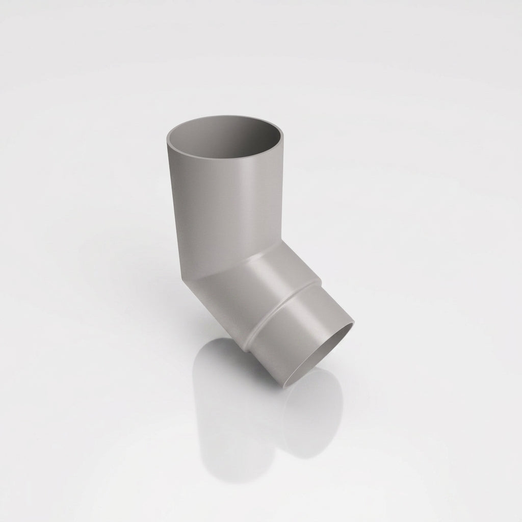 76mm Diameter Flush Joint Aluminium Downpipe Bends — RAL 7036 / 112.5 Deg