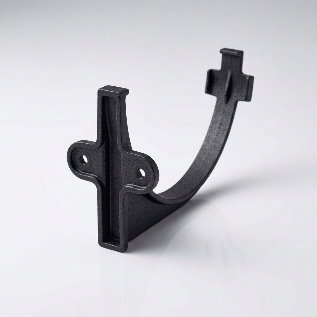 130mm Aluminium Gutter Fascia Bracket – Marine Grade Cast — Textured Black