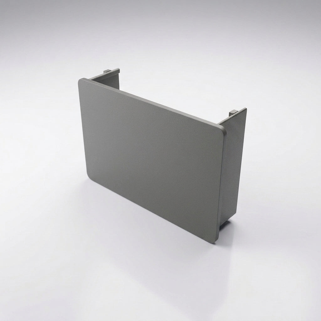 Aluminium Box Gutter Stop End 135 x 100mm — RAL 7037