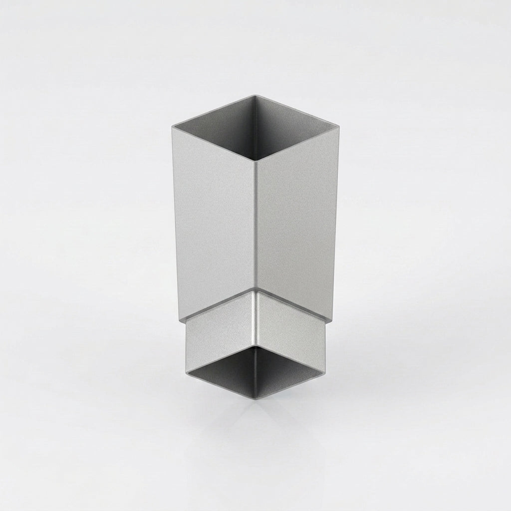 Flush Joint Aluminium Downpipe 72×72mm × 3m — RAL 9006