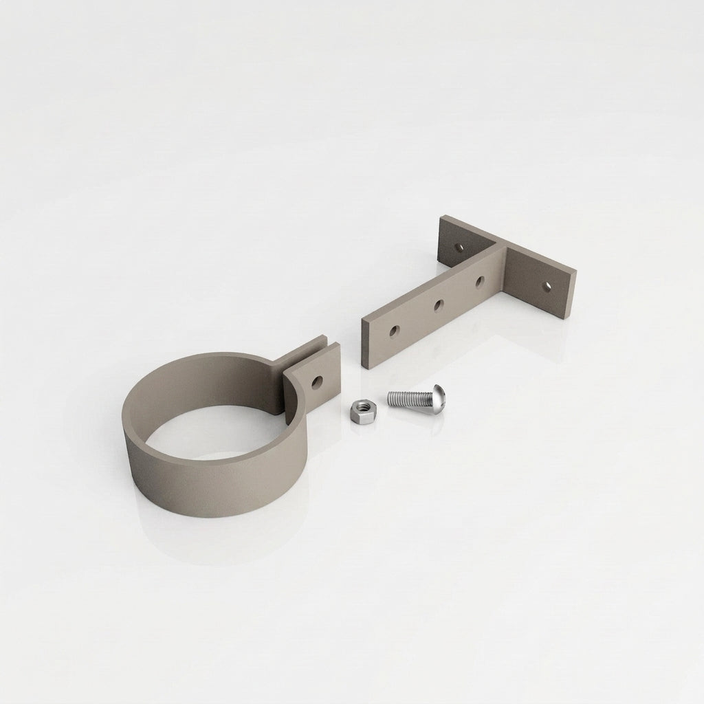 Adjustable Aluminium Pipe Clip 76mm Diameter — RAL 7036