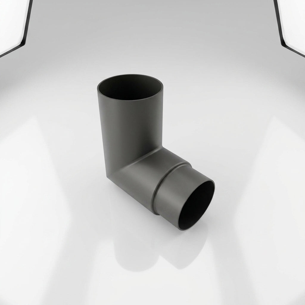 Flush Joint Aluminium Downpipe Bends 63mm Diameter — RAL 7022 / 92.5 Deg