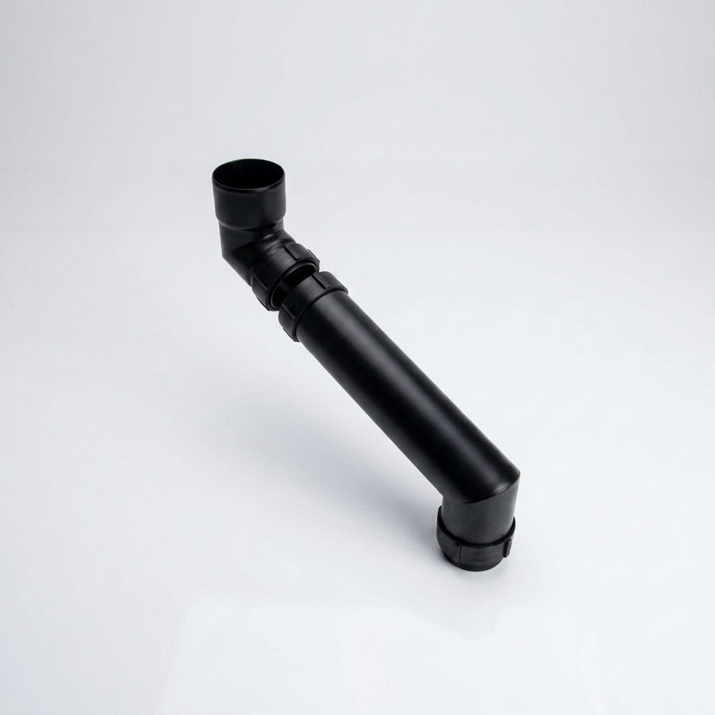 76mm Diameter Flush Joint Adjustable Swanneck Downpipe — RAL 9005