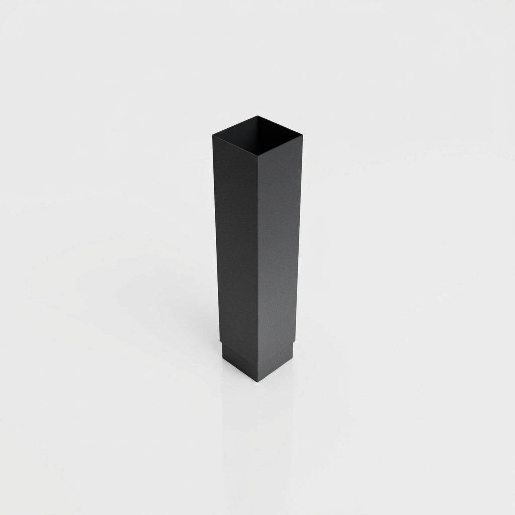 Aluminium Flush Joint Downpipe Sample — RAL 7021 / 72x72mm