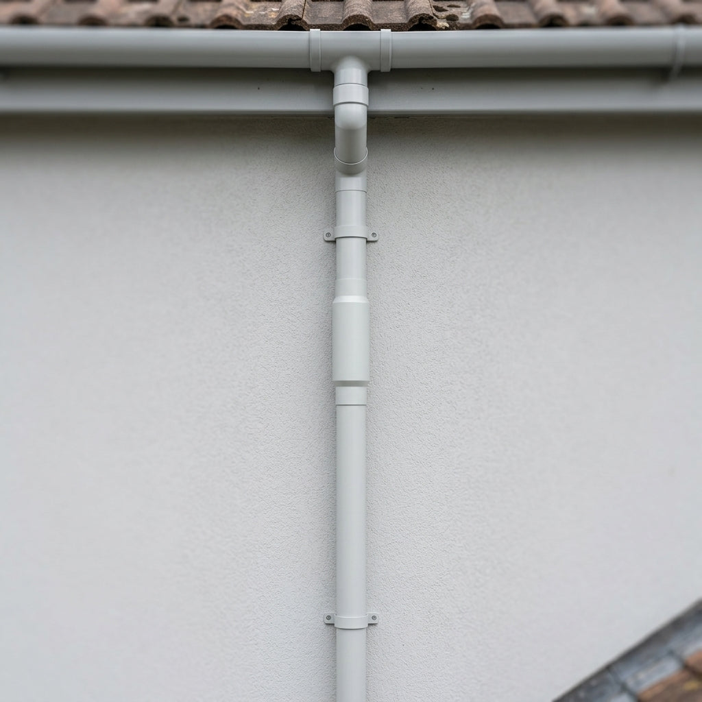 Flush Joint Aluminium Downpipe Length – 76mm Dia x 3m — RAL 7035 (in use)
