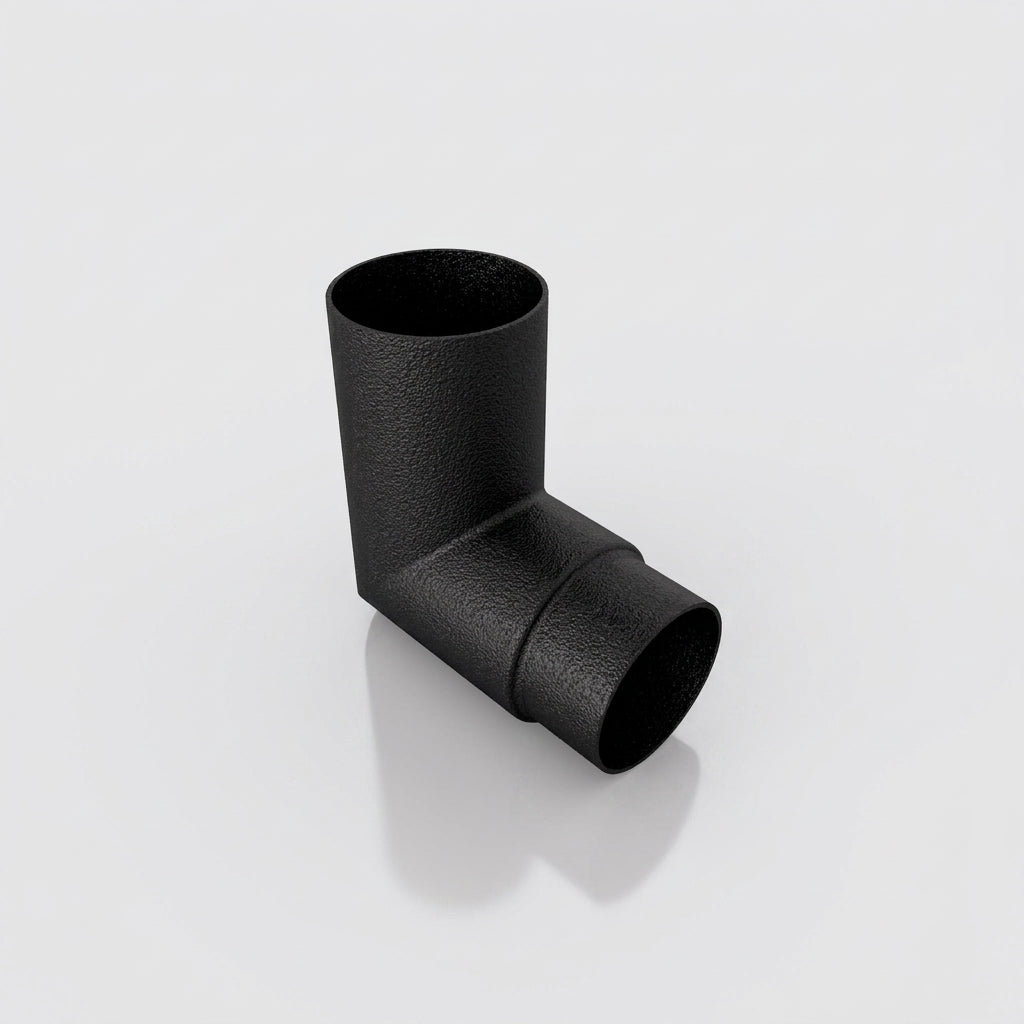 76mm Diameter Flush Joint Aluminium Downpipe Bends — Textured Black / 92.5 Deg
