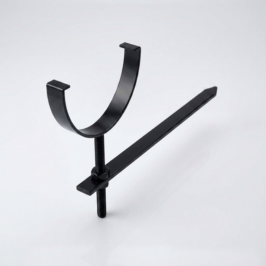 130mm Rise and Fall Gutter Bracket for Deepflow Aluminium System — RAL 9005