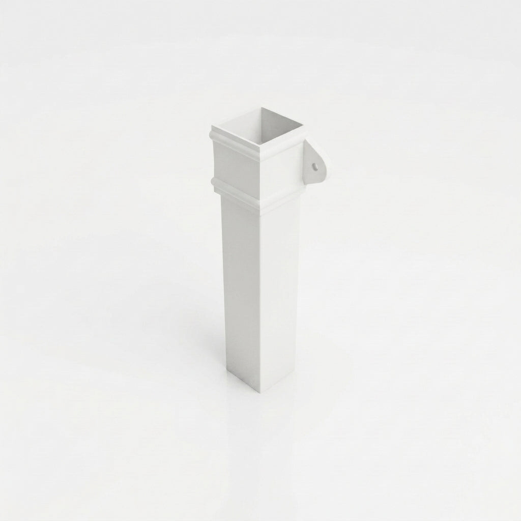 Traditional Aluminium Downpipe 72x72mm x 3m Eared Socket — RAL 9016