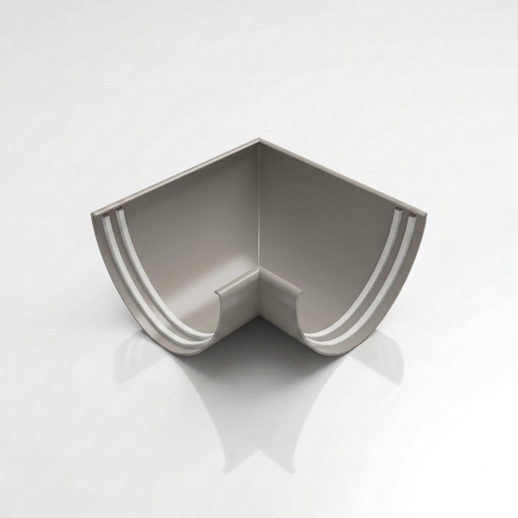 90° Aluminium Gutter Angle 130mm - Marine Grade — RAL 7036