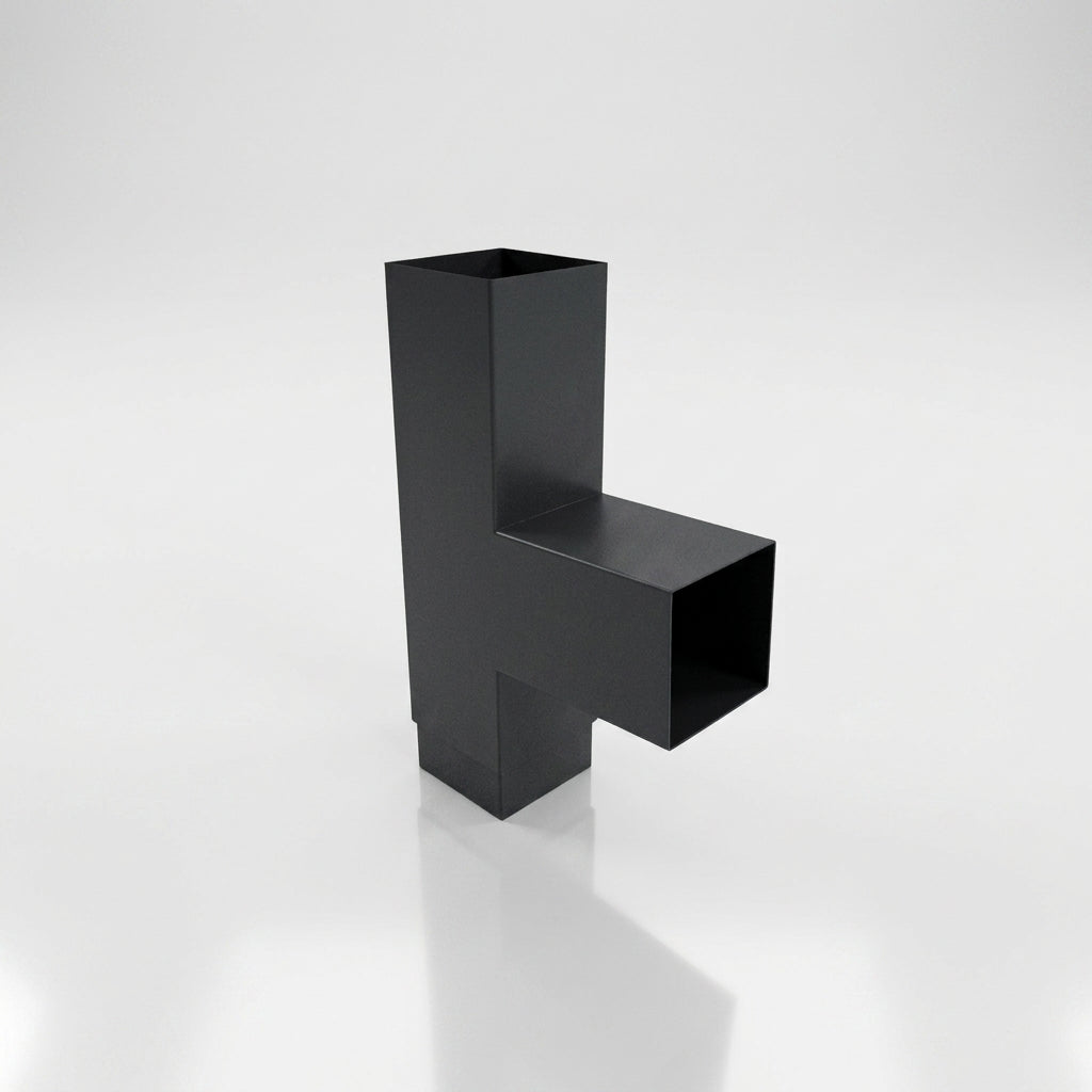 72x72mm Flush Joint Downpipe Branches — 92.5° & 112.5° — RAL 7021 / 92.5 Degrees