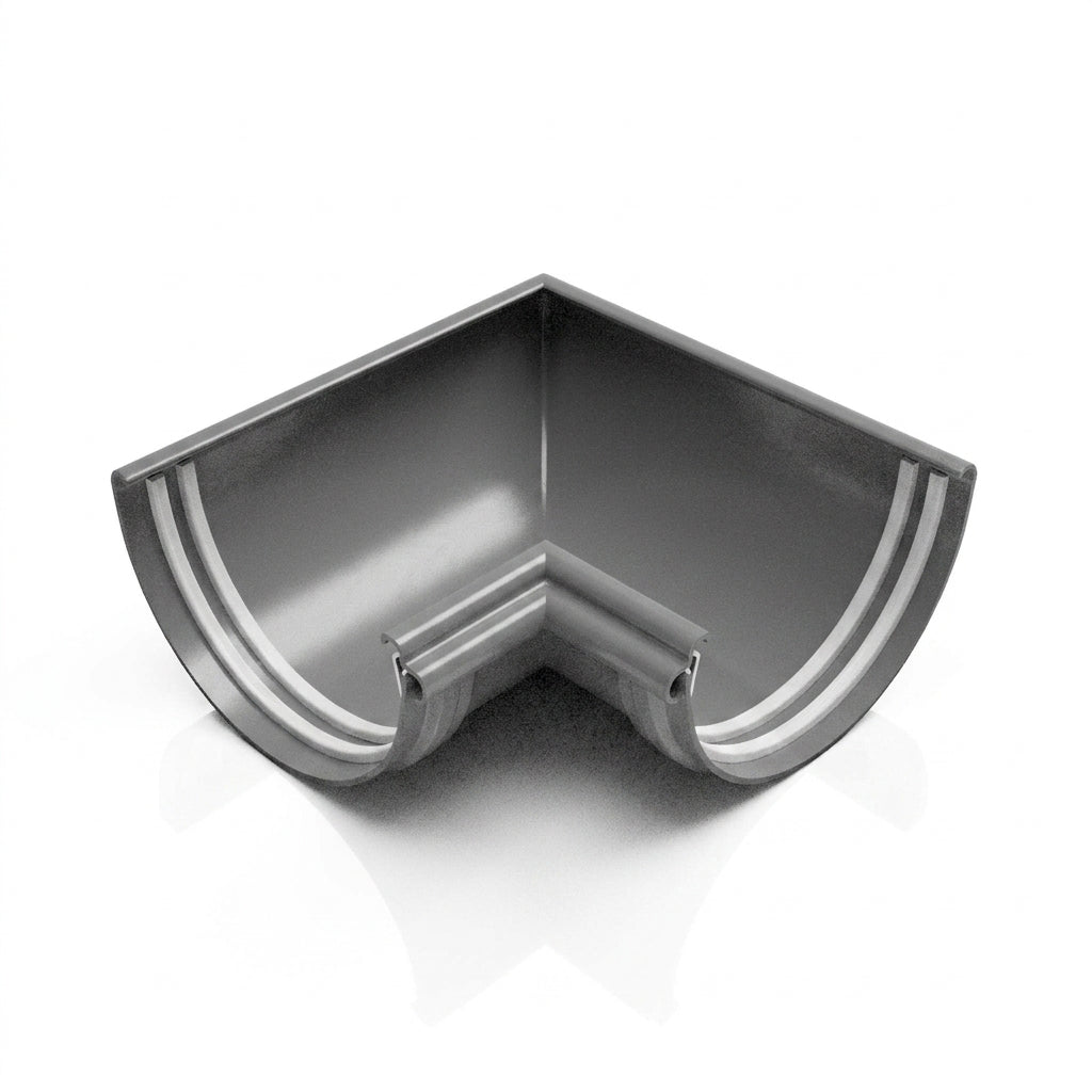 Half Round Aluminium Gutter Angle 90° - 125mm (view 2)