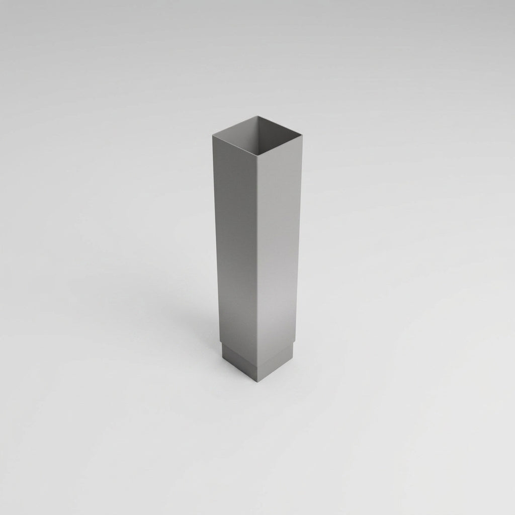 Aluminium Flush Joint Downpipe Sample — RAL 7036 / 72x72mm