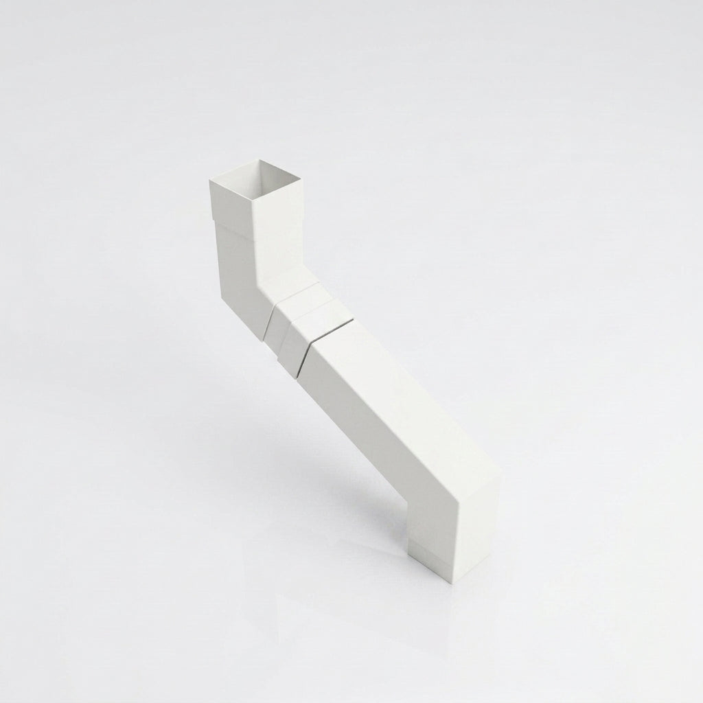 Flush Joint Adjustable Swanneck 72x72mm Aluminium Downpipe — RAL 9016