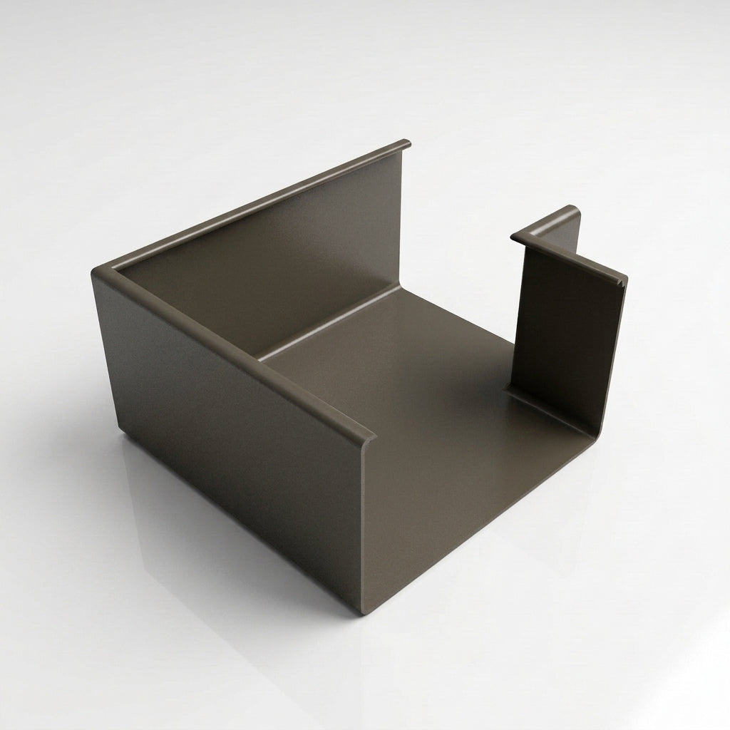 90° Aluminium Box Gutter Angle 135 x 100mm — RAL 7022
