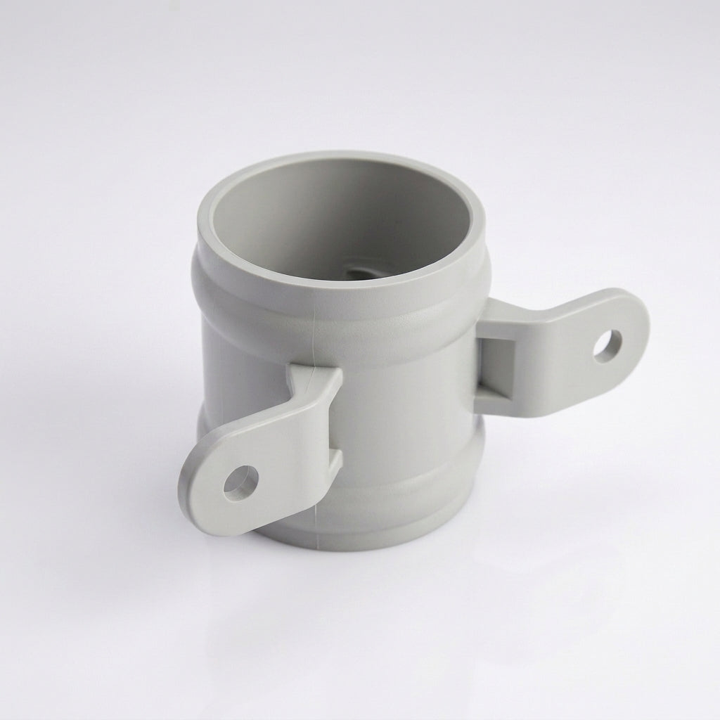 Traditional Downpipe Spare Socket 63mm Dia with Eared Fixings — RAL 7035
