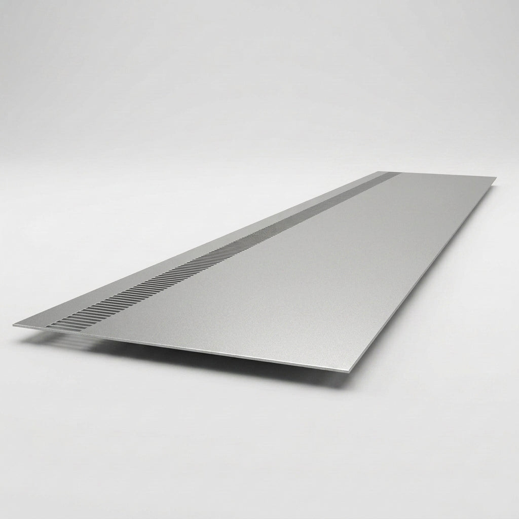 Aluminium Soffit Boards – Plain or Vented with Exterior Coating — RAL 9006 / 365mm Wide | Vented