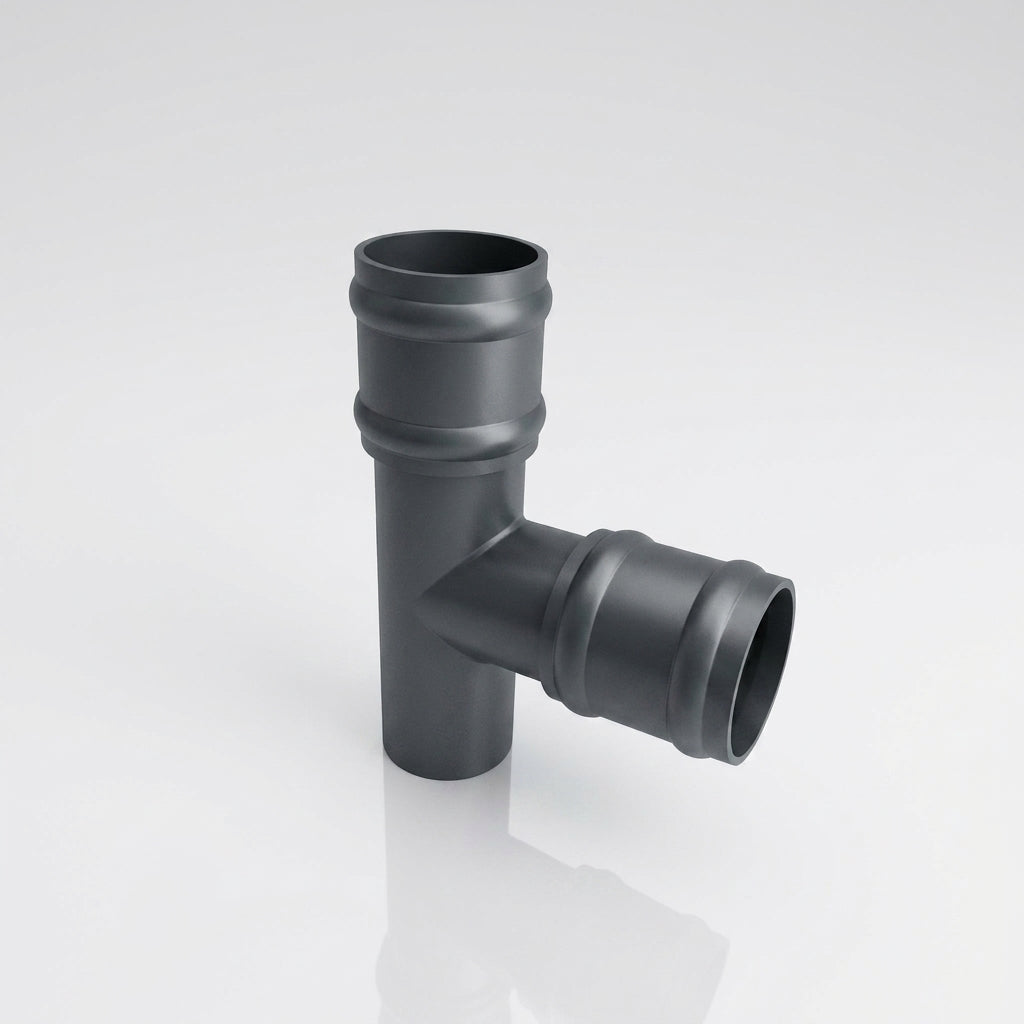 Traditional Aluminium Downpipe Branch 76mm Diameter — RAL 7016 / 92.5 Degrees