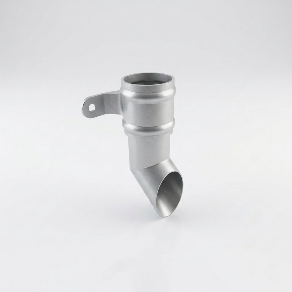Traditional Aluminium Downpipe Shoe 63mm Diameter — RAL 9006