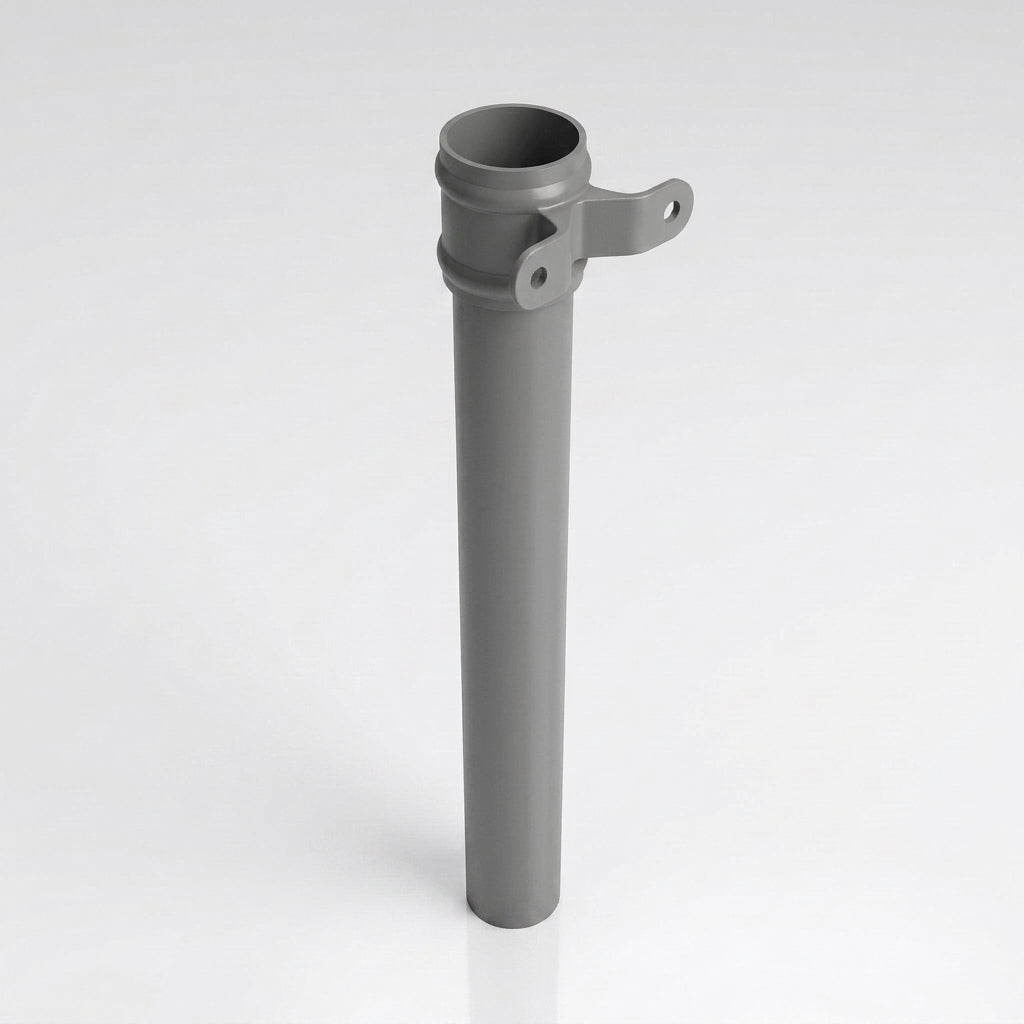 Aluminium Downpipe Length Eared Socket 63mm Dia x 3m — RAL 7037