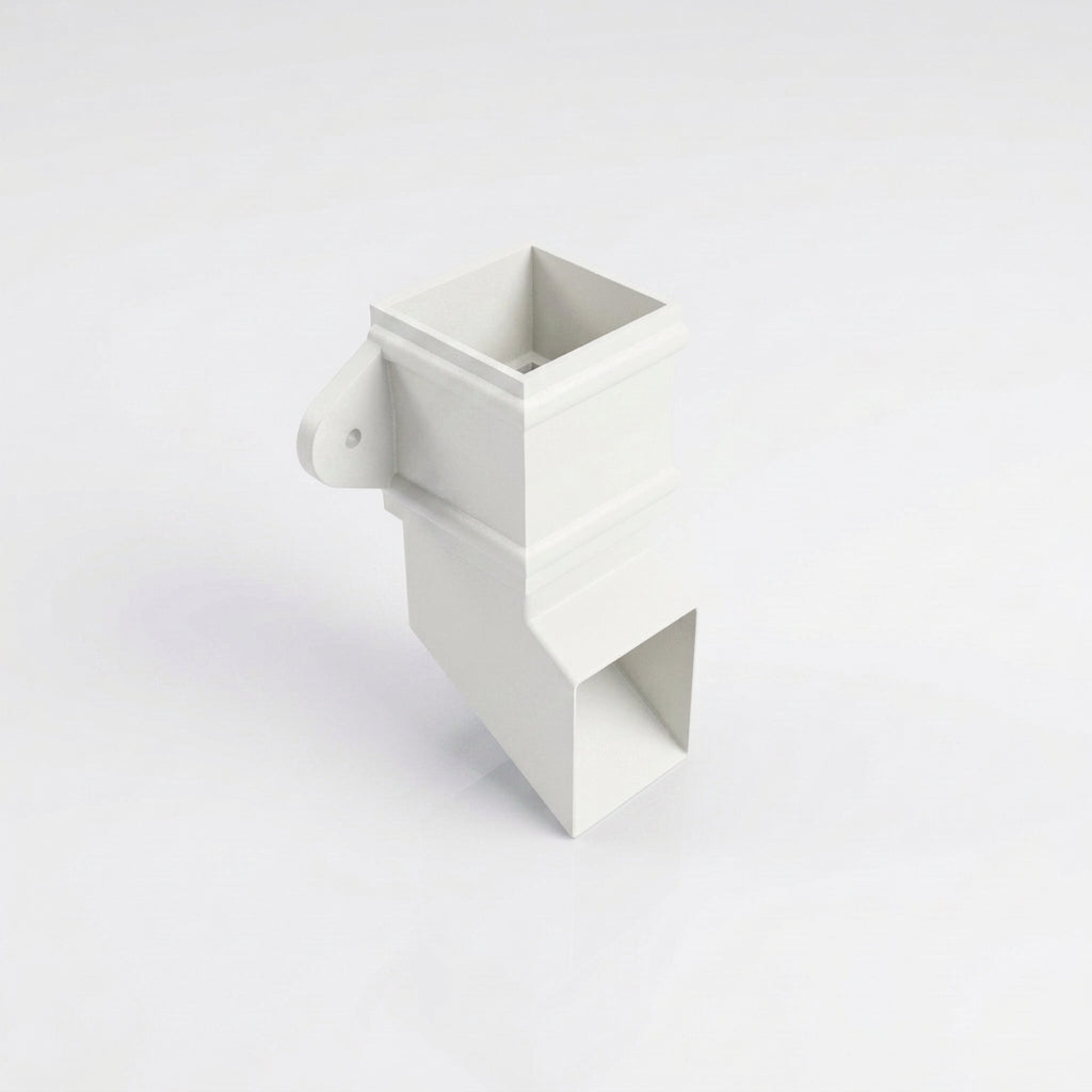 Traditional Aluminium Downpipe Shoe 72x72mm — RAL 9016