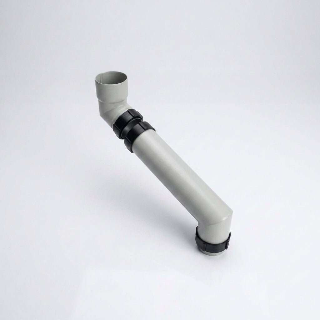 76mm Diameter Flush Joint Adjustable Swanneck Downpipe — RAL 7035