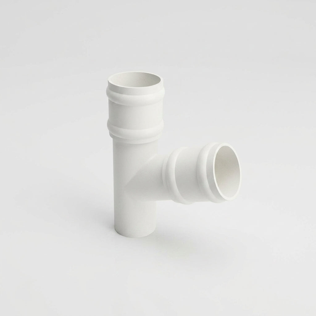Traditional Aluminium Downpipe Branch 76mm Diameter — RAL 9016 / 112.5 Degrees