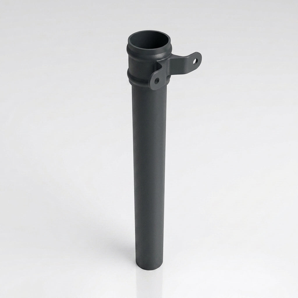 Aluminium Downpipe Length Eared Socket 63mm Dia x 3m — RAL 7021