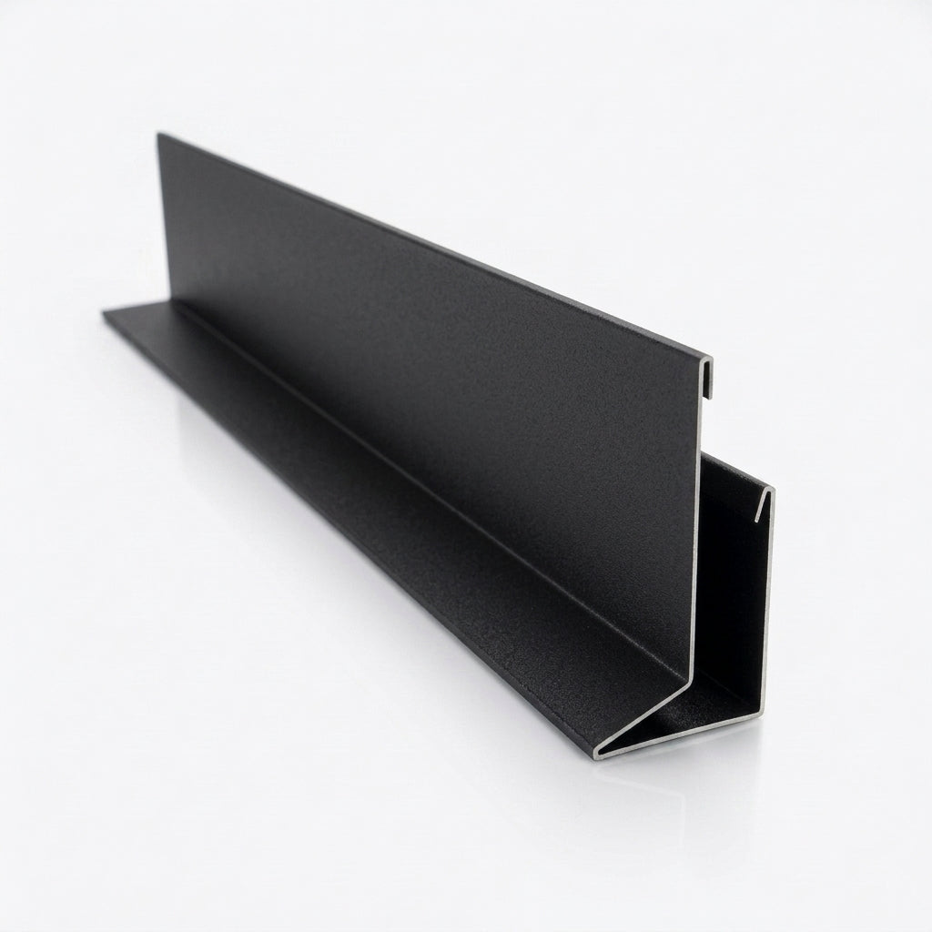 V Return Aluminium Fascia Board 30mm 45° 3m — Textured Black