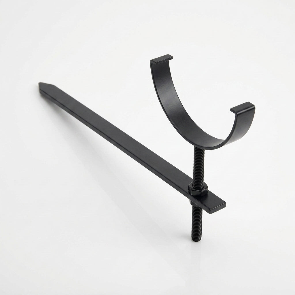 Half Round Aluminium Gutter Rise and Fall Bracket 125mm — RAL 9005