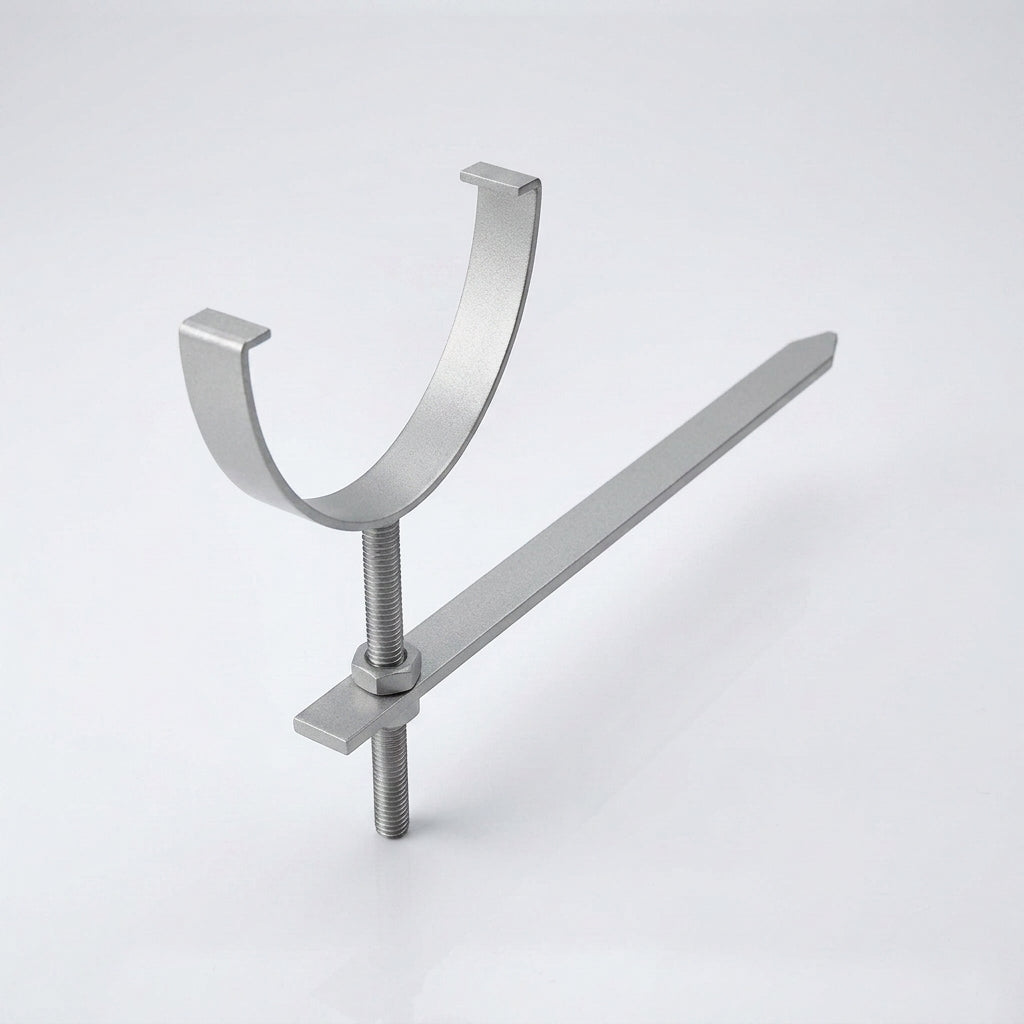 130mm Rise and Fall Gutter Bracket for Deepflow Aluminium System — RAL 9006