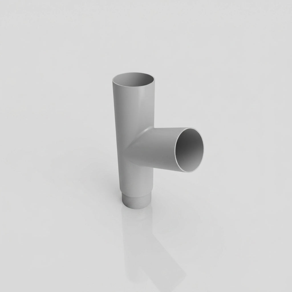 76mm Diameter Flush Joint Downpipe Branches — RAL 9006 / 112.5 Degrees