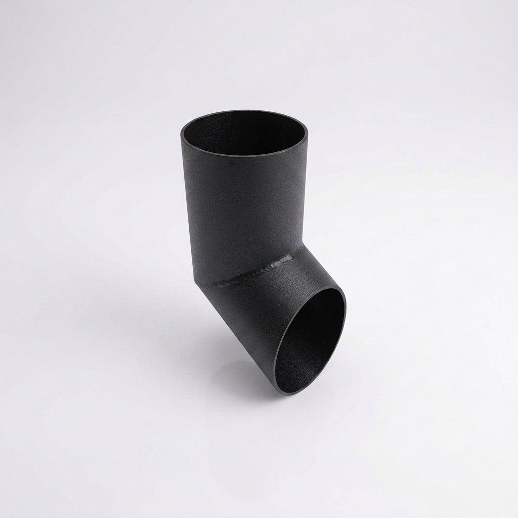 76mm Diameter Flush Joint Aluminium Downpipe Shoe — Textured Black