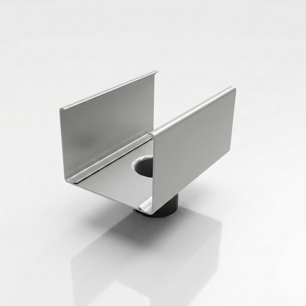 Aluminium Box Gutter Outlet 63mm Diameter 135 x 100mm — RAL 9006