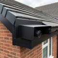 Aluminium Coping Stop End Upstand – Secret Fix — Textured Black (in use)