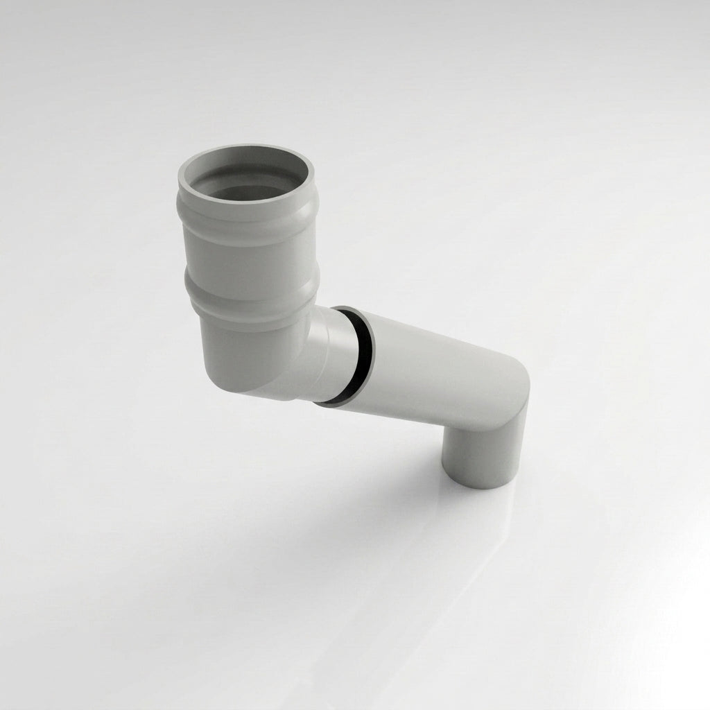 Traditional Adjustable Swanneck 63mm Diameter Aluminium Downpipe — RAL 7035