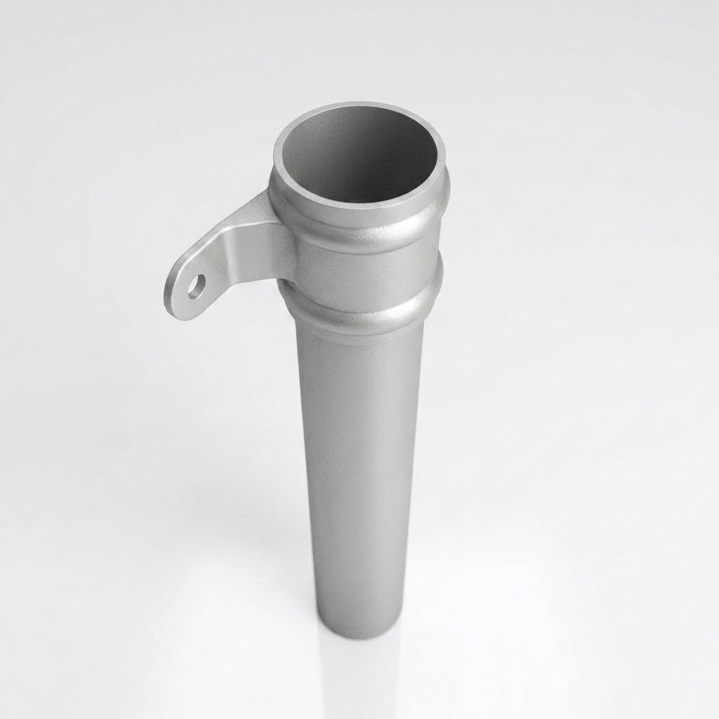 Traditional Aluminium Downpipe 76mm Diameter × 3m Eared Socket — RAL 9006