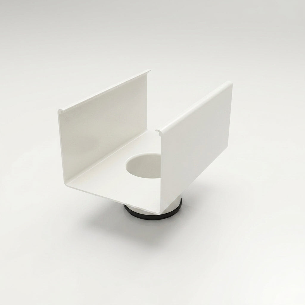 Aluminium Box Gutter Outlet 76mm Dia – 135 x 100mm — RAL 9016