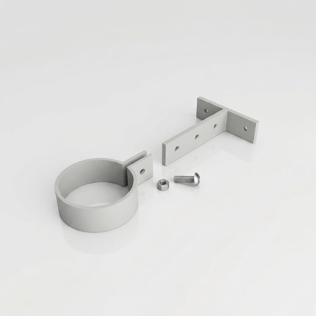Adjustable Aluminium Pipe Clip 76mm Diameter — RAL 7035