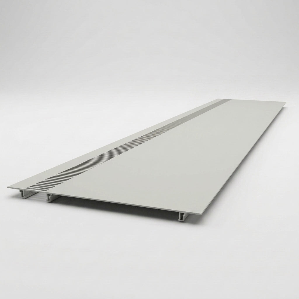 Aluminium Soffit Boards – Plain or Vented with Exterior Coating — RAL 7035 / 490mm Wide | Vented