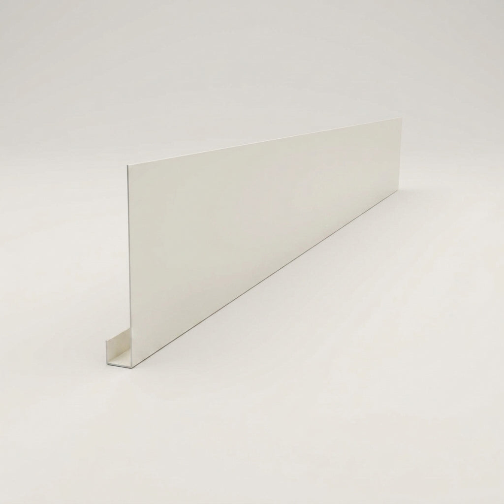 Aluminium Fascia Board Sample — RAL 9010 / 'U' Return